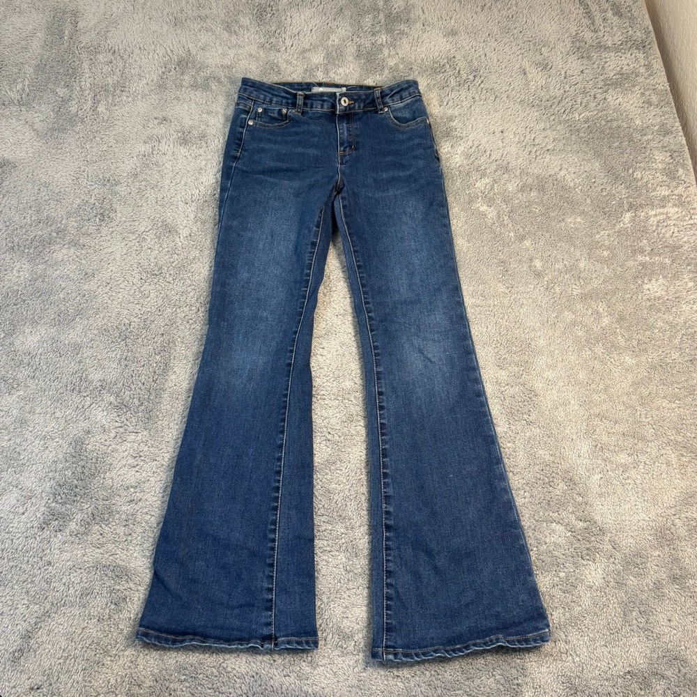 Tractr Girls Flare Leg Jeans Blue Denim Medium Wash Size 12